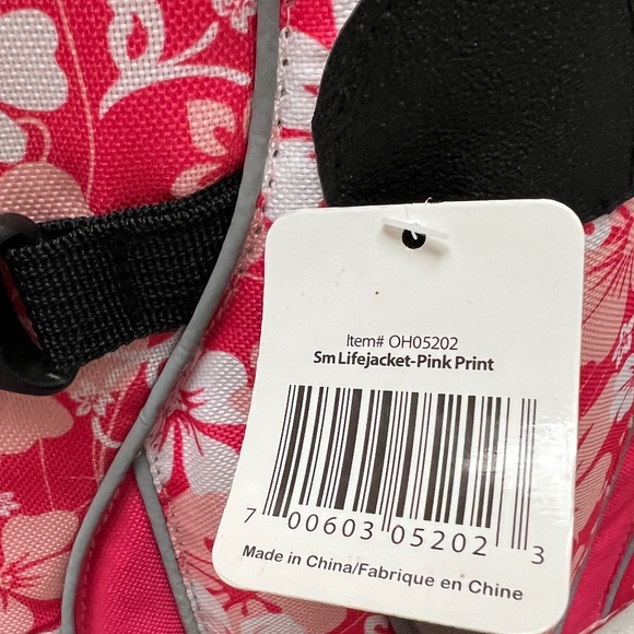 NWT Outward Hound Pink Tropical Print Dog Swim Life Jacket Size Small - Picture 2 of 5